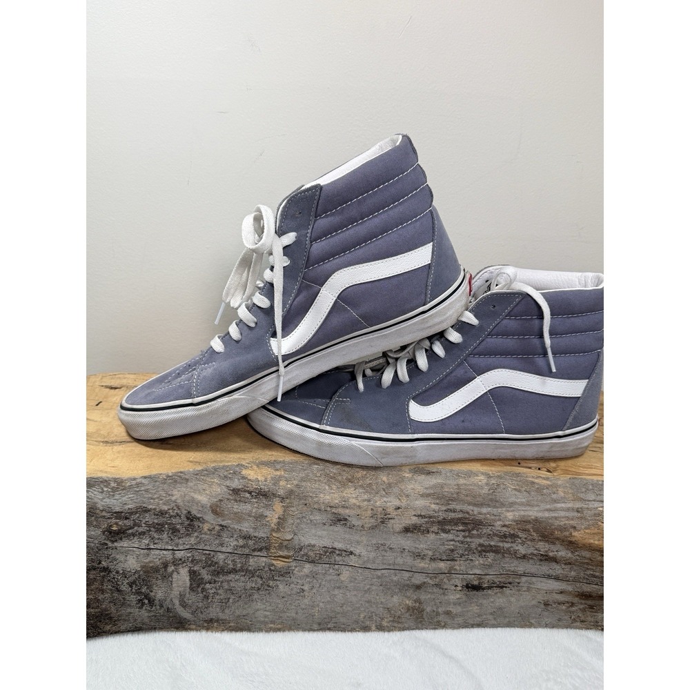 Vans Sk8-Hi Mens 12 Gray White Athletic Casual Skate Shoes Sneakers Streetwear - Picture 2 of 7